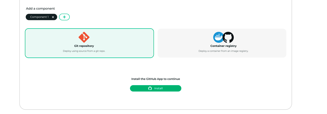 GitHub Repository Selection Interface